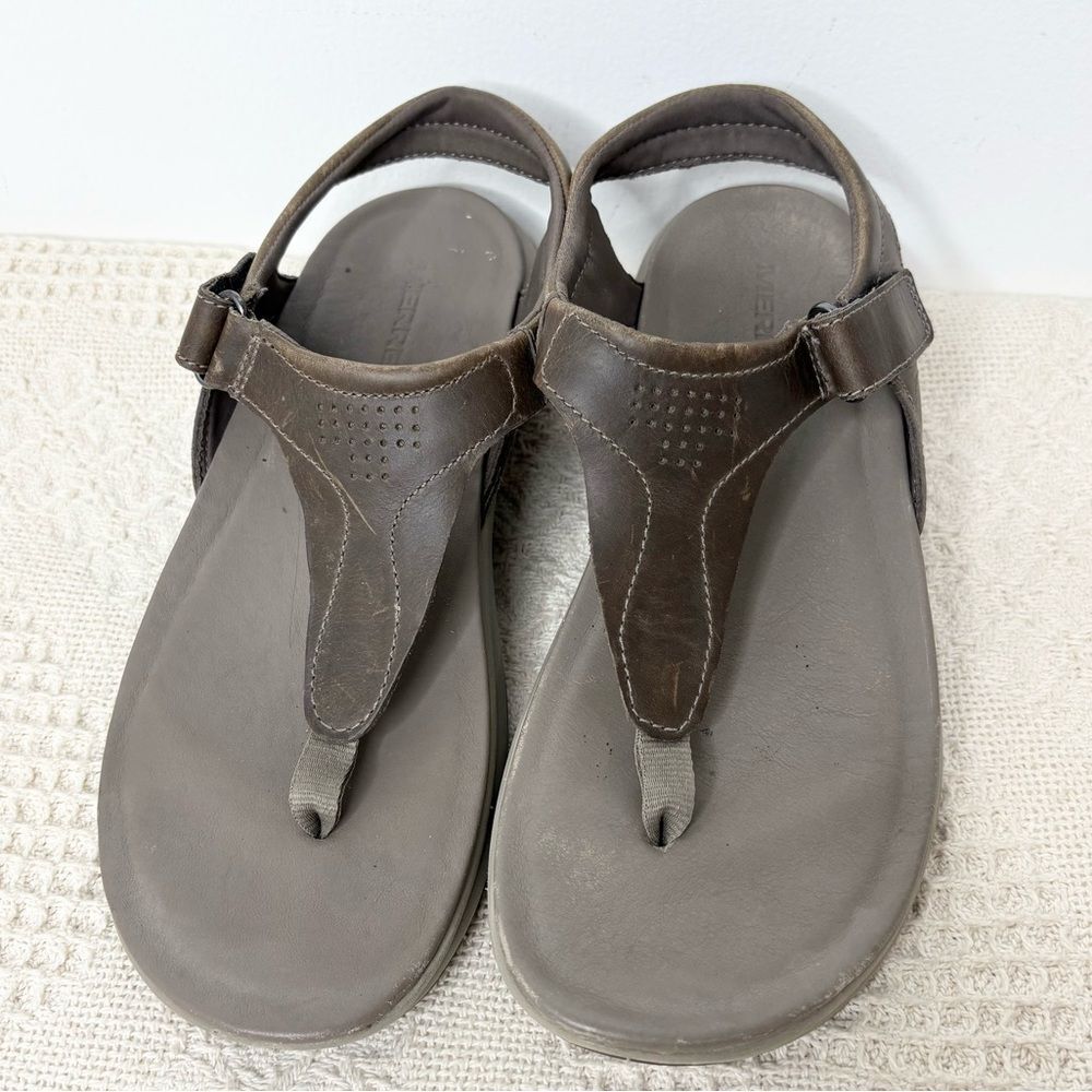 Merrell Brown Leather Brindle Sandals Thong Slingback - Picture 2 of 10